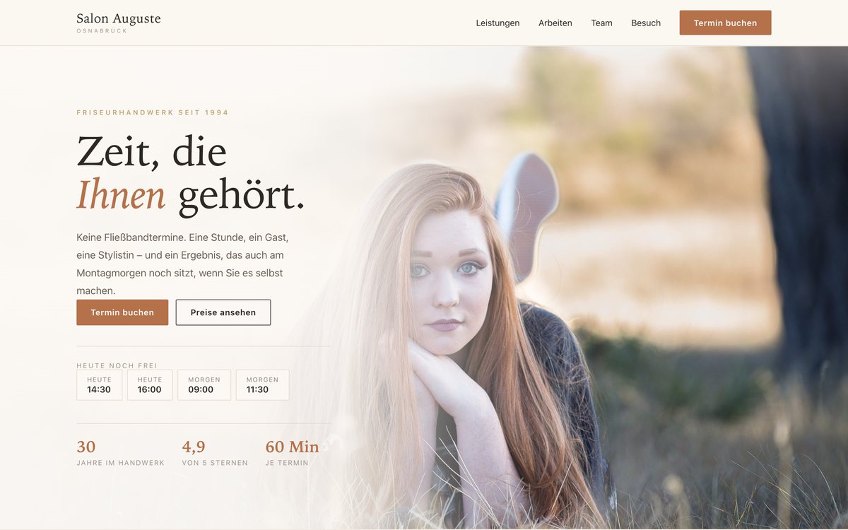 Startseite von Salon Auguste